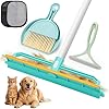 Carpet Rake for Pet Hair Removal - 5-in-1 Rubber Broom and Metal Scraper Tool-L1032