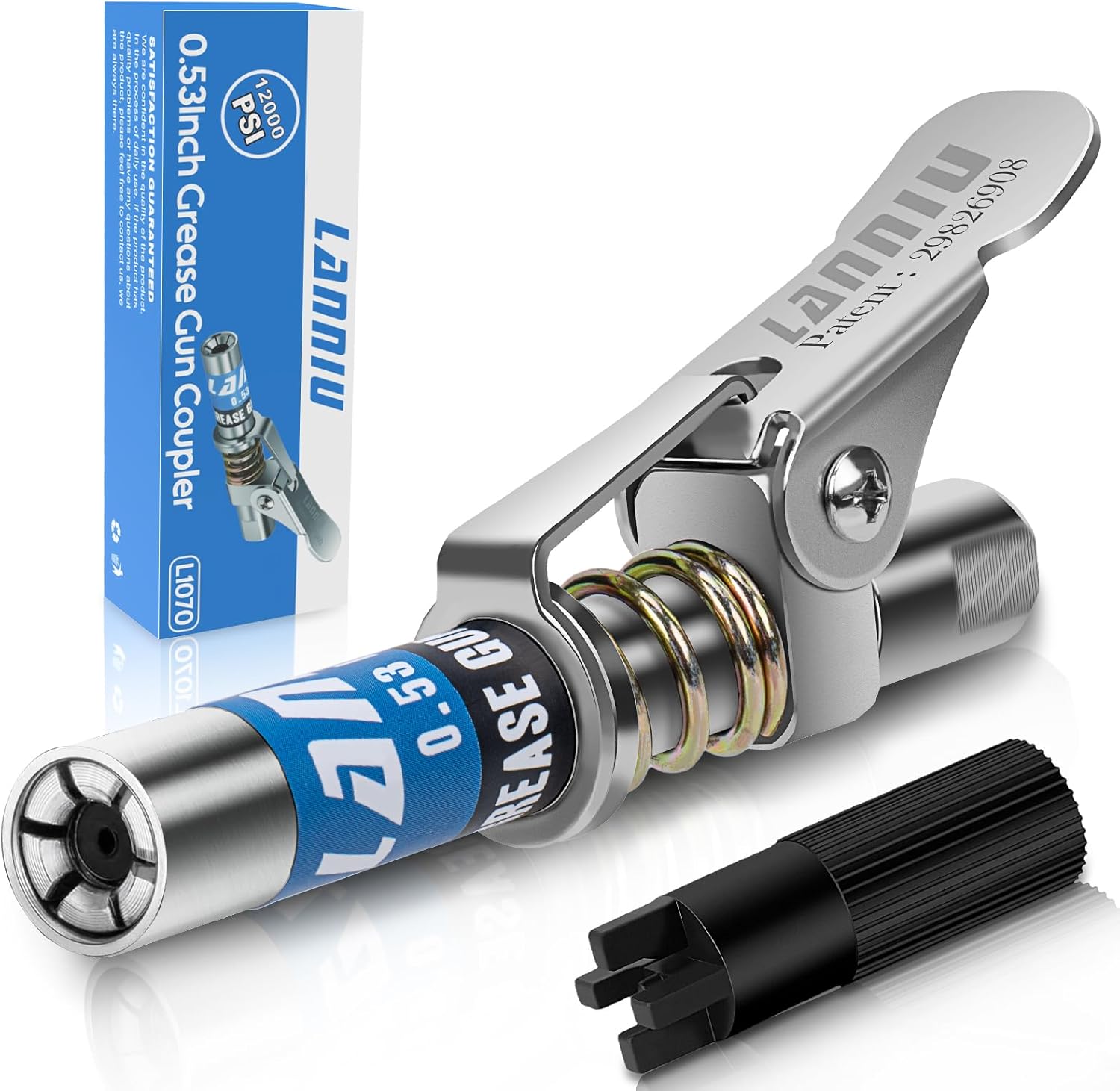 0.53" Release Grease Gun Tips,12000 PSI No Leakage Grease Couplers-L1070